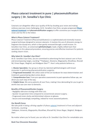 2.Phaco cataract treatment in pune