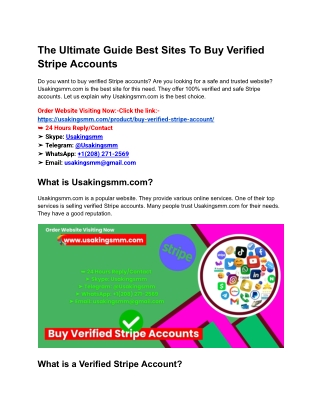The Ultimate Guide Best Sites To Buy Verified Stripe Accounts