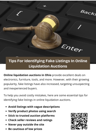 Tips For Identifying Fake Listings In Online Liquidation Auctions