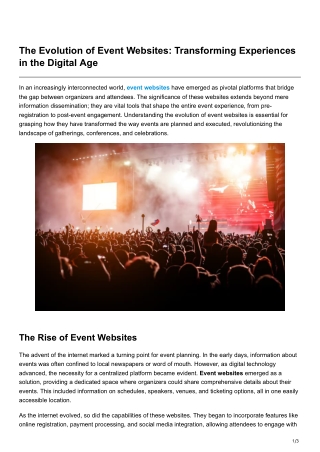 The Evolution of Event Websites Transforming Experiences in the Digital Age