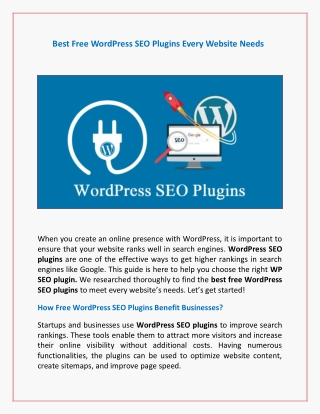 Best Free WordPress SEO Plugins Every Website Needs
