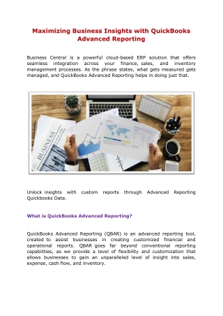 Maximizing Business Insights with QuickBooks Advanced Reporting