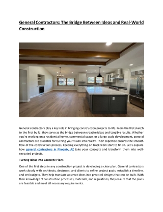 General Contractors The Bridge Between Ideas and Real-World Construction