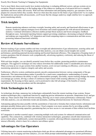 Just How Remote Surveillance Is Transforming Gas Equipments