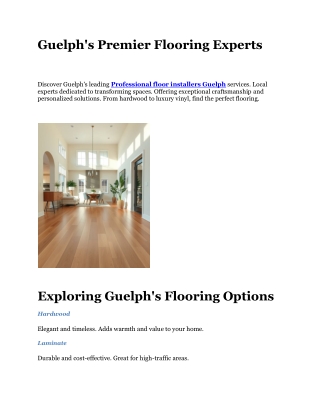 Professional floor installers Guelph