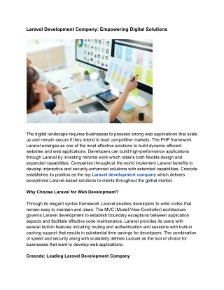 Laravel Development Company_ Empowering Digital Solutions