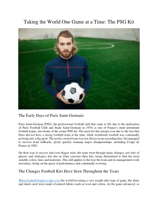 Taking the World One Game at a Time: The PSG Kit