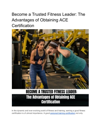 Become a Trusted Fitness Leader_ The Advantages of Obtaining ACE Certification