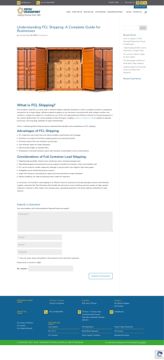 FCL Shipping: A Complete Guide for Businesses