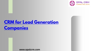 CRM for Lead Generation Companies USA | OpalCRM