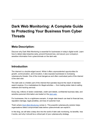Dark Web Monitoring_ A Complete Guide to Protecting Your Business from Cyber Threats