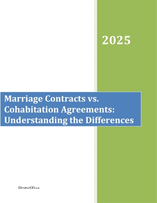 Marriage Contracts vs Cohabitation Agreements Understanding the Differences