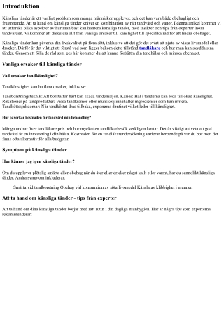 “Att ta hand om känsliga tänder - tips från experter”