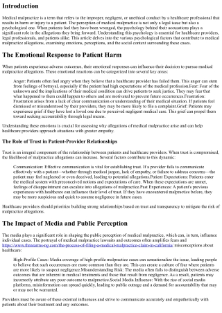 The Psychology Behind Medical Malpractice Allegations