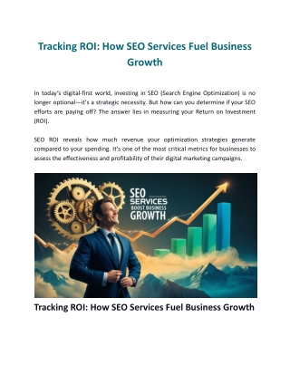 Tracking ROI: How SEO Services Fuel Business Growth
