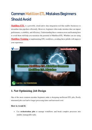 Matillion Training Online | Matillion For Snowflake Training