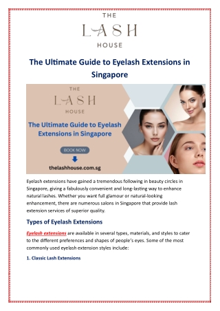 The Ultimate Guide to Eyelash Extensions in Singapore