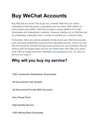 Buy WeChat Accounts