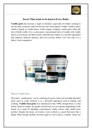 Vanilla Extract and Its Uses