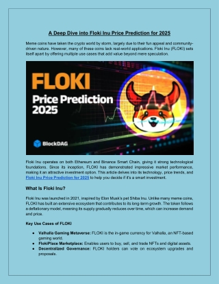 A Deep Dive into Floki Inu Price Prediction for 2025