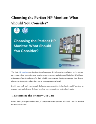 Choosing the Perfect HP Monitor_ What Should You Consider