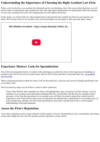 Tips for Choosing the Best Accident Law Firm for Your Case