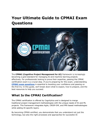 Your Ultimate Guide to CPMAI Exam Questions