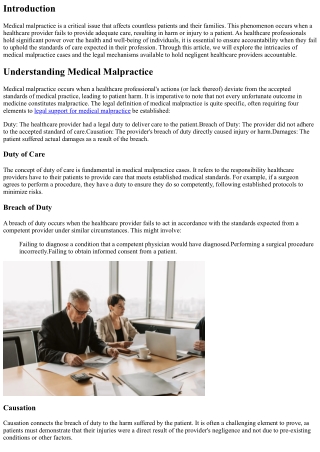 Medical Malpractice: Holding Negligent Healthcare Providers Accountable