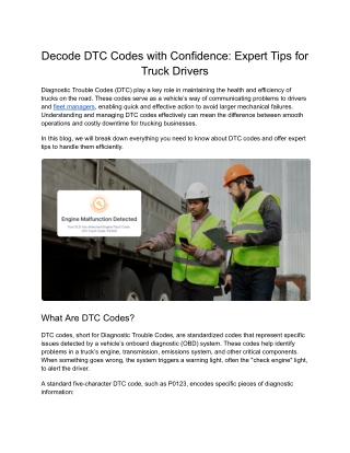 Decode DTC Codes with Confidence Expert Tips for Truck Drivers