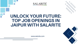 Unlock Your Future Top Job Openings in Jaipur with Salarite