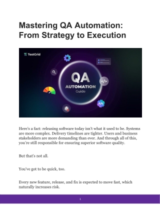 Mastering QA Automation_ From Strategy to Execution