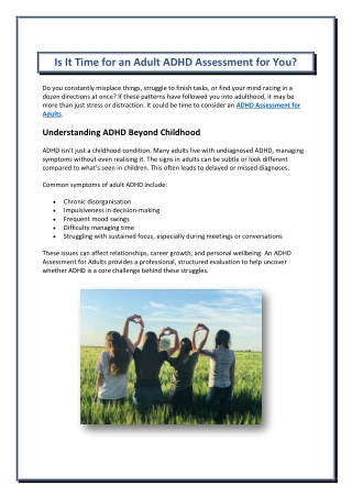 Is It Time for an Adult ADHD Assessment for You?