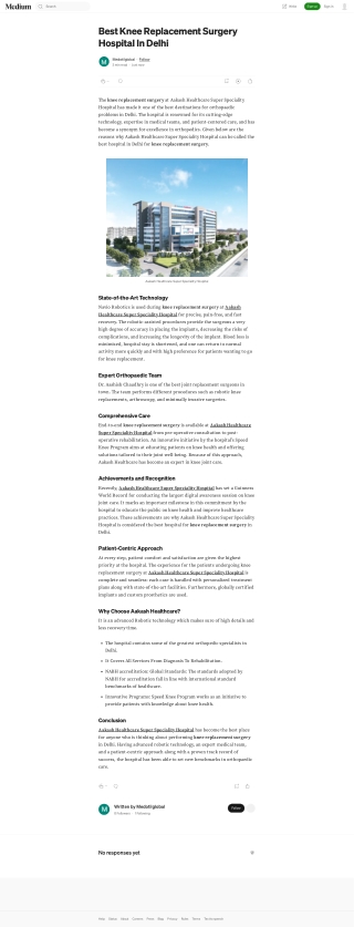 Best knee replacement surgery at Aakash Healthcare Super Speciality Hospital