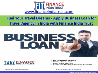 Fuel Your Travel Dreams - Apply Business Loan for Travel Agency in India