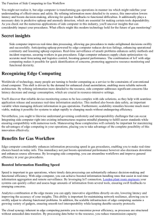 The Function of Side Computer in Gas Procedures