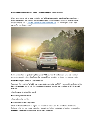 What Is a Premium Crossover Rental Car? Everything You Need to Know