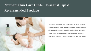 Newborn Skin Care Guide – Essential Tips & Recommended Products