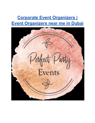 Corporate Event Organizers _ Event Organizers near me in Dubai