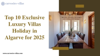 Luxury Villas Holiday in Algarve for 2025
