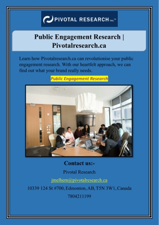 Public Engagement Research | Pivotalresearch.ca