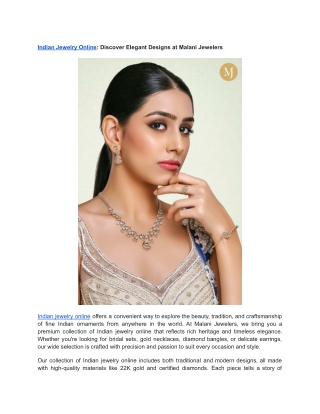 Indian Jewelry Online_ Discover Elegant Designs at Malani Jewelers