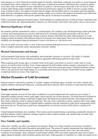 <h1>Is Gold a Secure Investment for New Investors?: Exploring Investment Securit