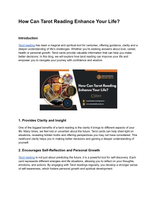 How Can Tarot Reading Enhance Your Life_