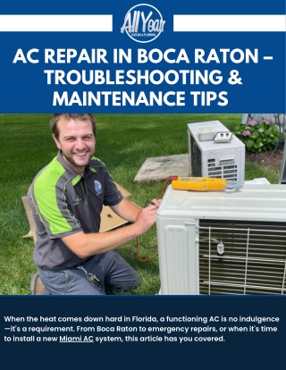 AC Repair in Boca Raton – Troubleshooting & Maintenance Tips