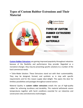 Types of Custom Rubber Extrusions and Their Material