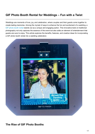 GIF Photo Booth Rental for Weddings – Fun with a Twist