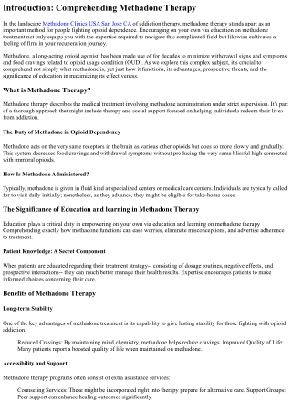 Encouraging Yourself Via Education on Methadone Treatment