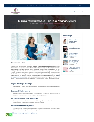10 Signs You Might Need High-Risk Pregnancy Care