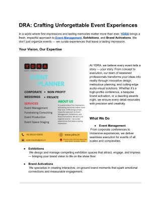 DRA_ Crafting Unforgettable Event Experiences