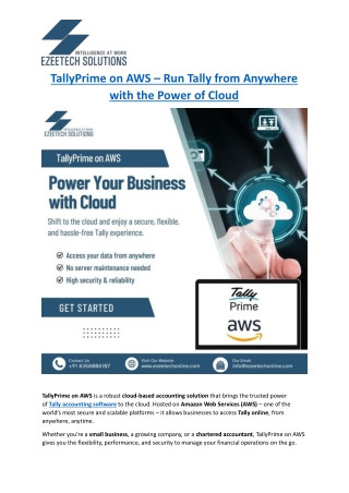 TallyPrime on AWS – Run Tally from Anywhere with the Power of Cloud